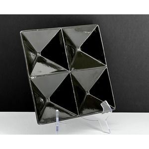 Rare Vintage Black Origami Plate by Kaj Franck for Arabia Finland